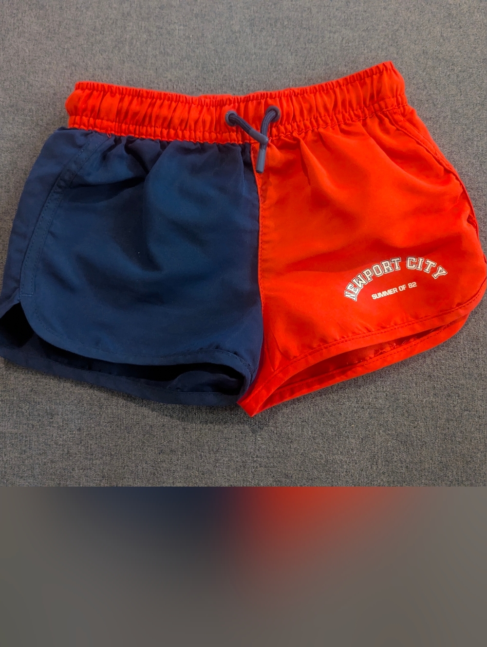 Zara Kids Two-Tone Navy and Red Swim Trunks